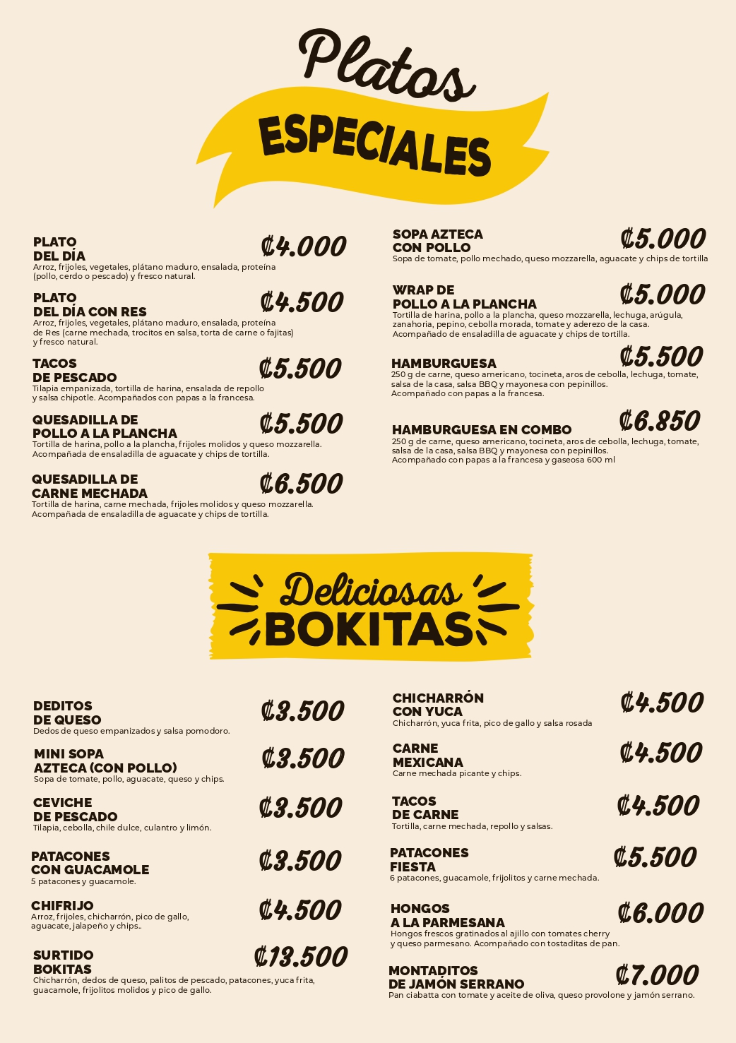 Página 3 del menú